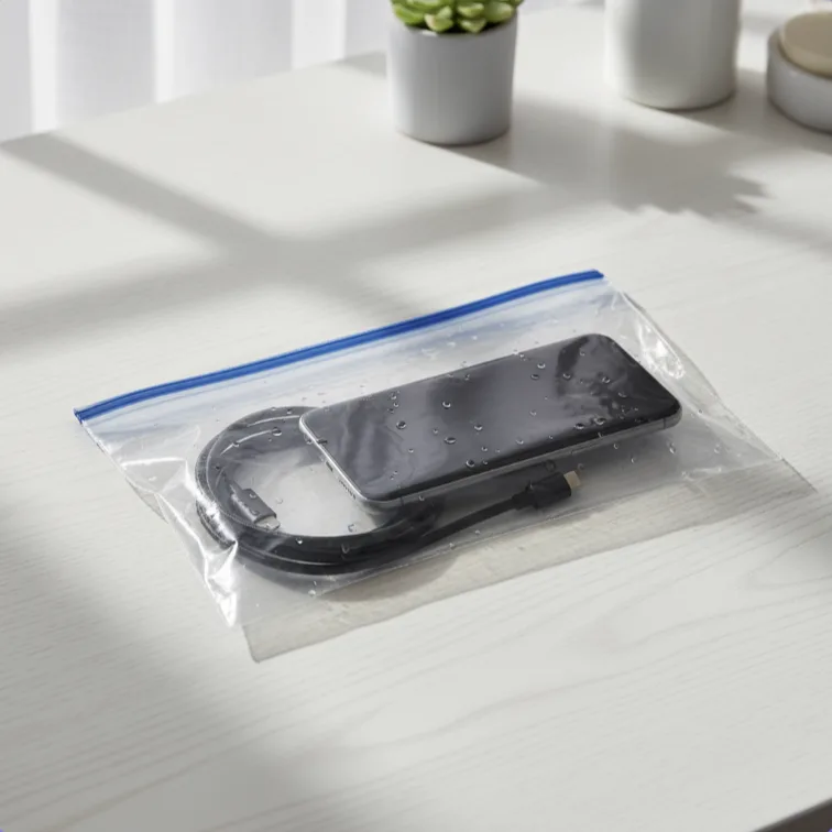 ถุงซิปล็อคป้องกันอุปกรณ์อิเล็กทรอนิกส์ · zipper bag protecting electronics
